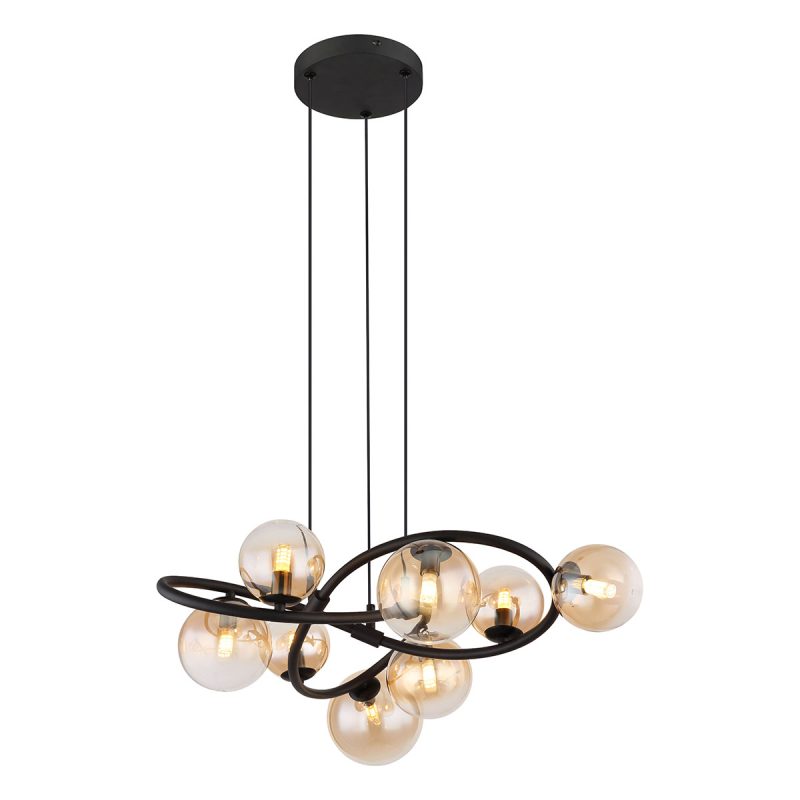 zwarte-hanglamp-8-amberglasbol-gedraaid-globo-hermi-i-56141-8h