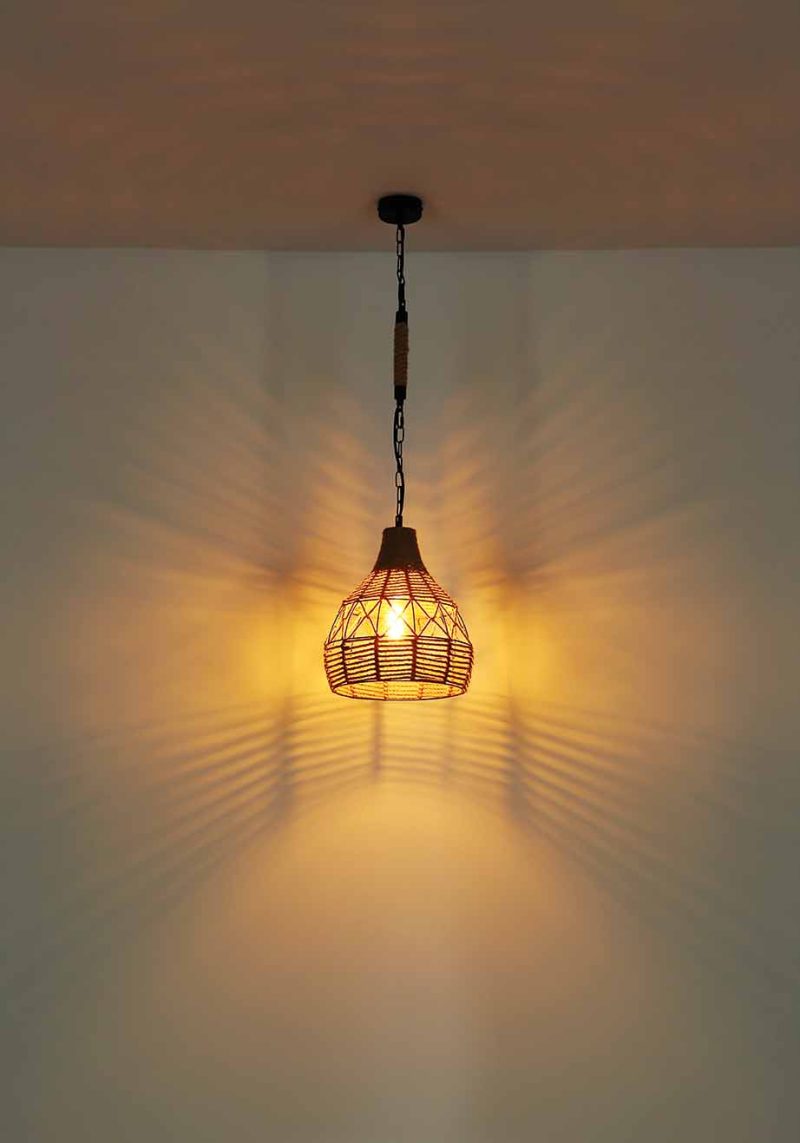 Zwarte hanglamp bohemian metaal touw Globo Halia - Afbeelding 4