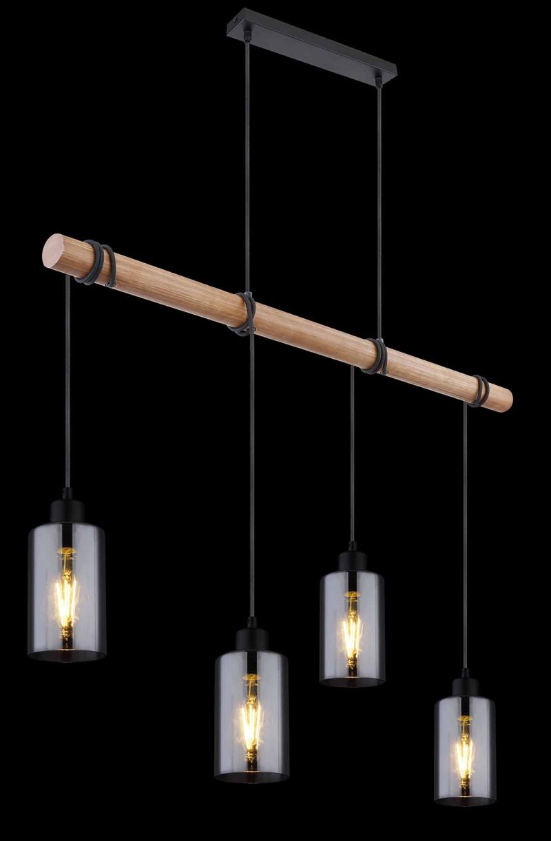 Zwarte hanglamp landelijk metaal Globo Hadera - Afbeelding 4