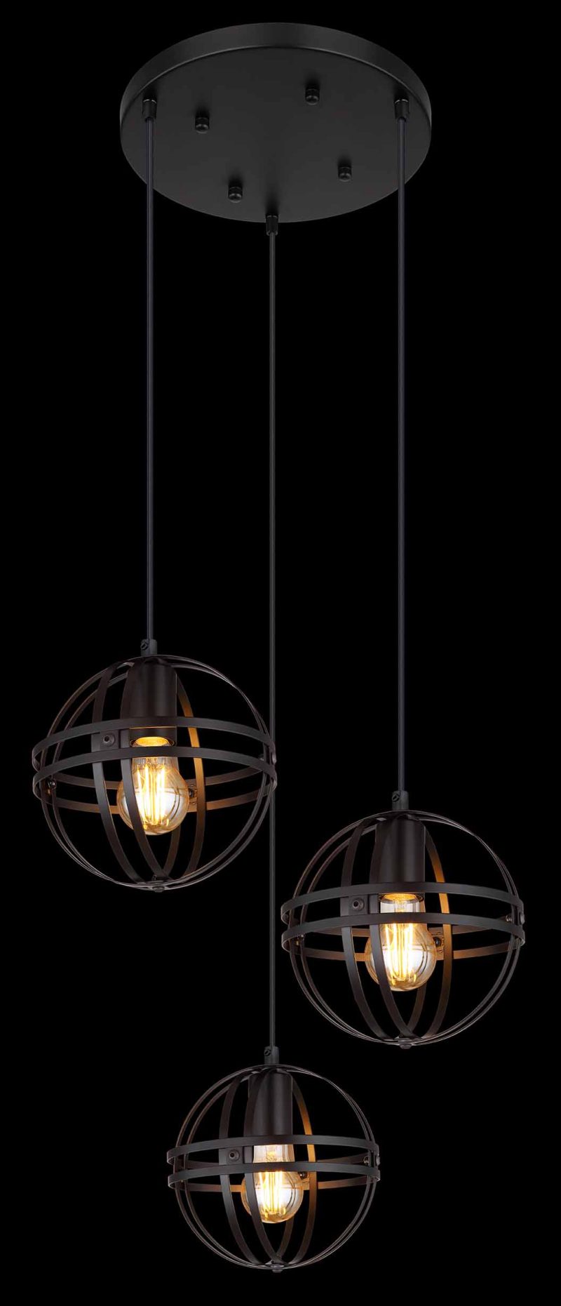 Zwarte hanglamp retro bollen Globo Tamara - Afbeelding 3