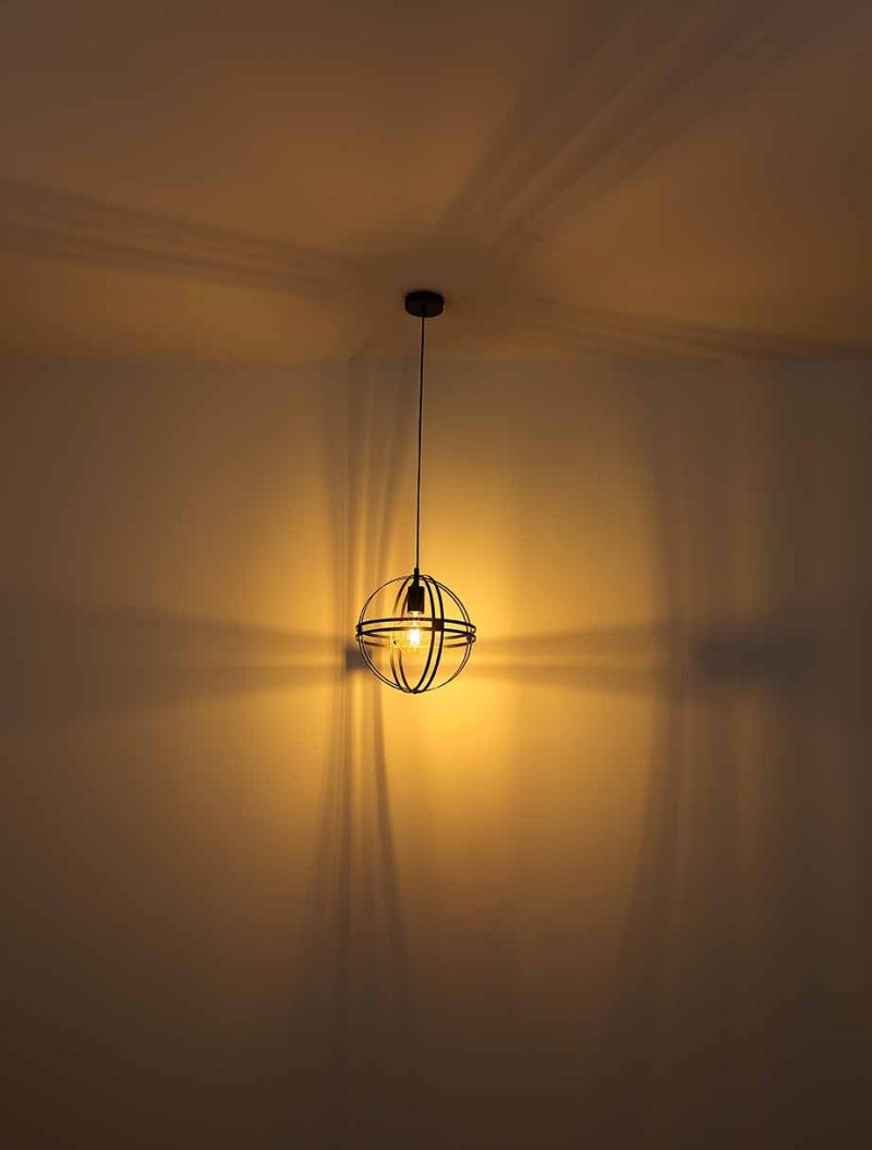 Zwarte hanglamp retro bollen Globo Tamara - Afbeelding 4