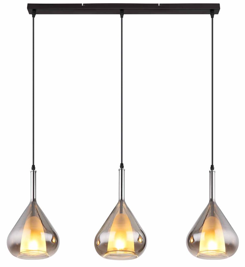 Zwarte klassieke hanglamp metaal Globo Geeky - Afbeelding 2