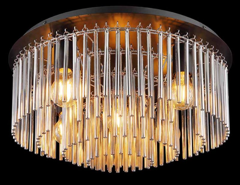 Zwarte klassieke ronde plafondlamp Globo Gorley - Afbeelding 2