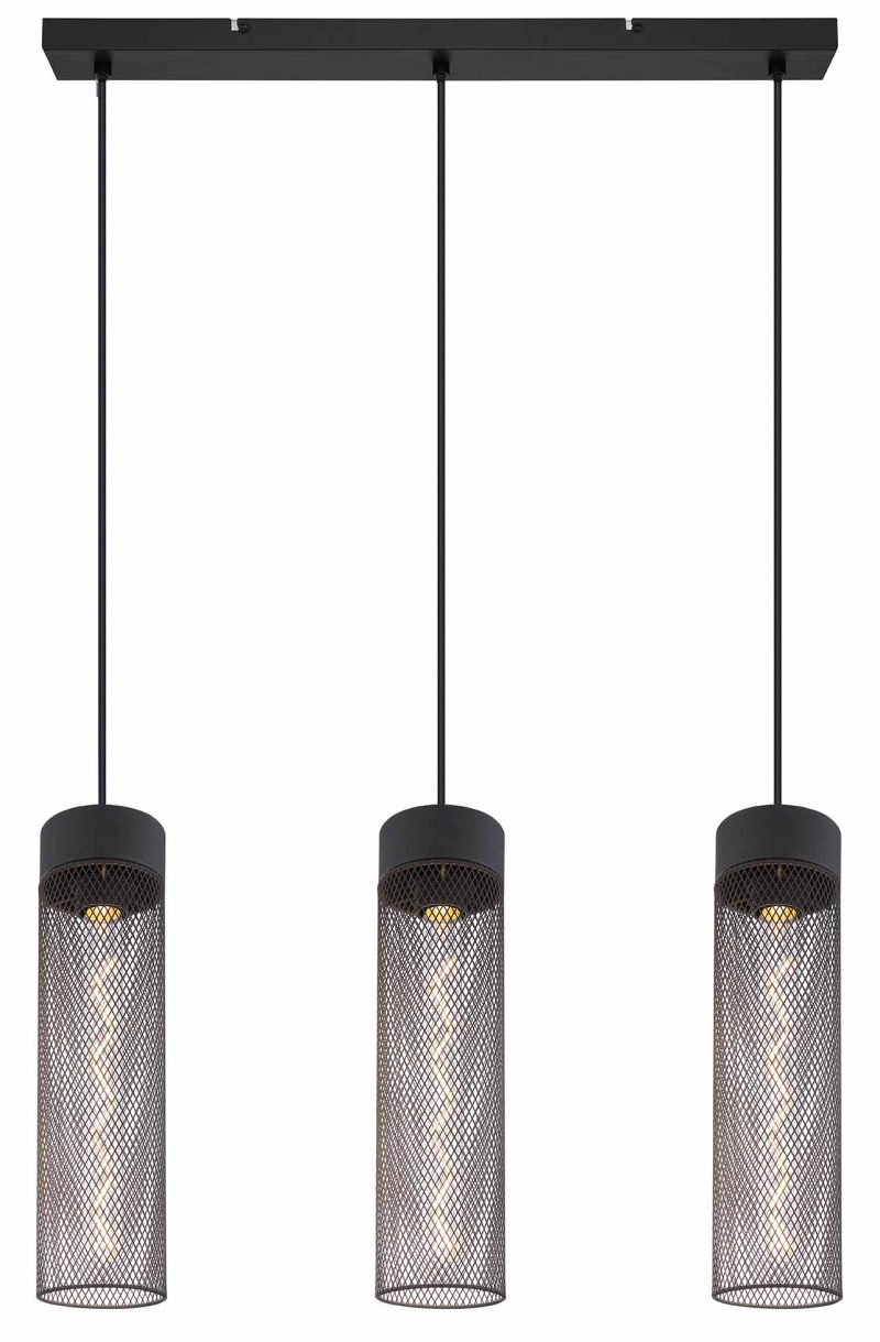 Zwarte kokers retro hanglamp Globo Hans - Afbeelding 2