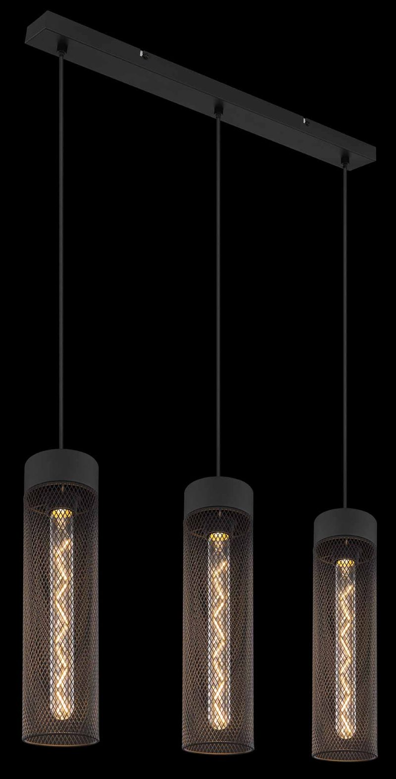 Zwarte kokers retro hanglamp Globo Hans - Afbeelding 4