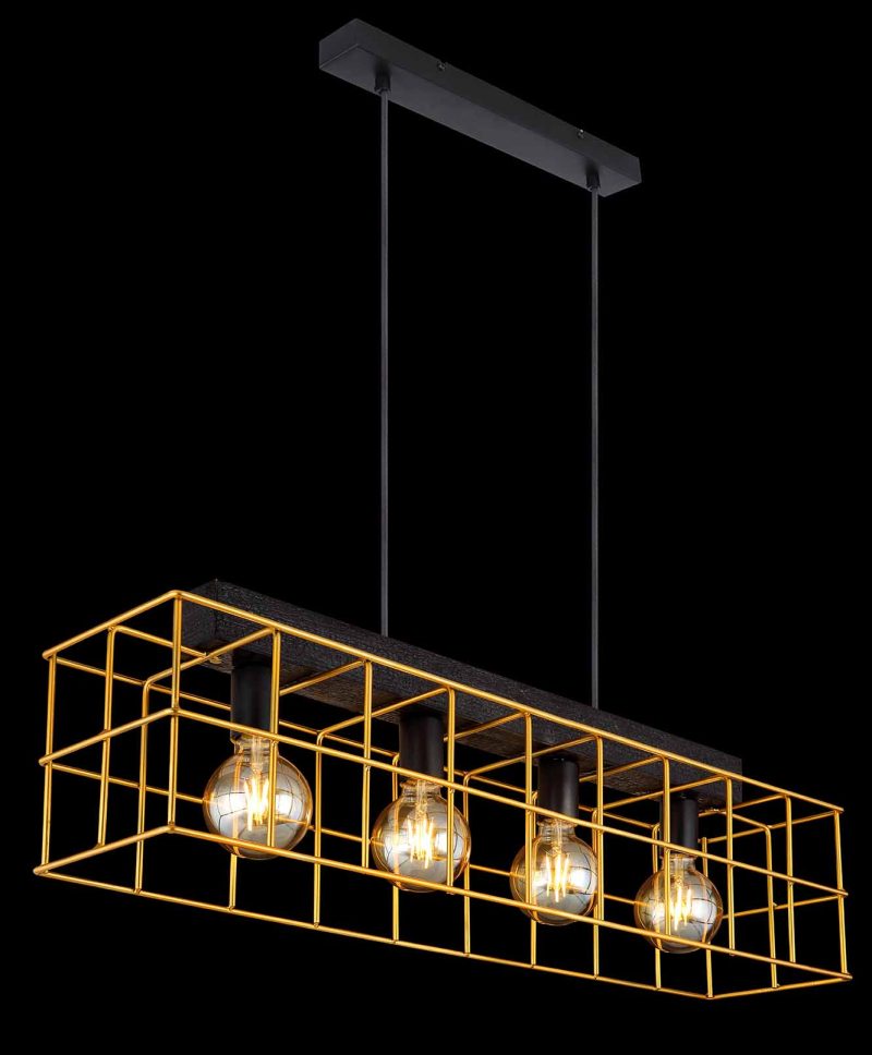Zwarte langwerpige retro hanglamp Globo Merril - Afbeelding 4