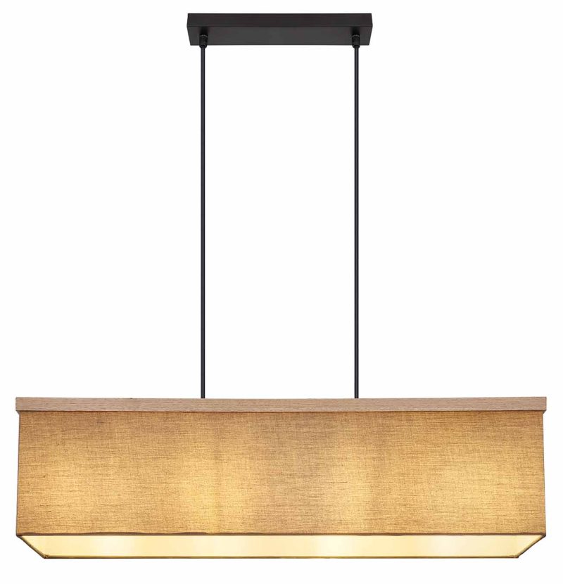 Zwarte langwerpige zwarte hanglamp Globo Ossi - Afbeelding 2