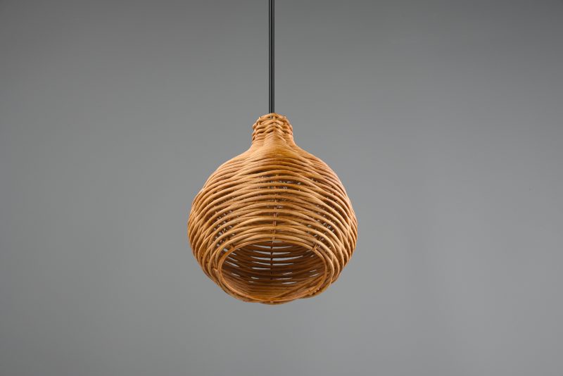Zwarte metalen hanglamp naturel rotanweving  Sprout - Afbeelding 5
