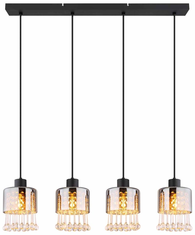 Zwarte metalen klassieke hanglamp Globo Hendry - Afbeelding 2