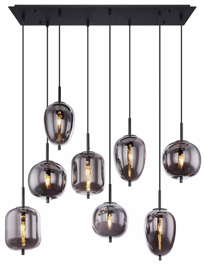 Zwarte metalen moderne hanglamp Globo Blacky - Afbeelding 2