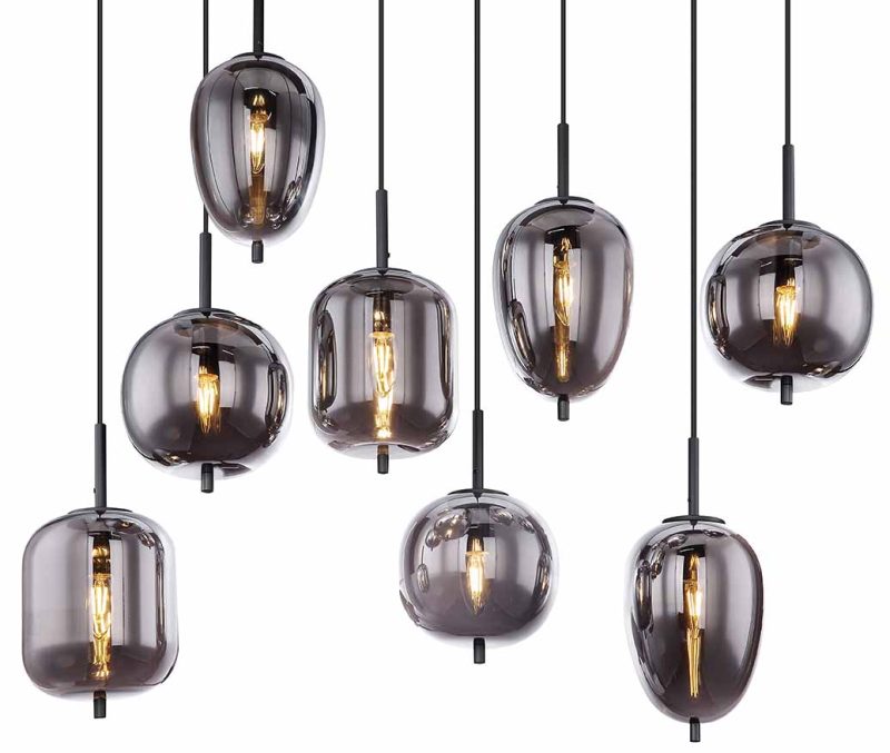 Zwarte metalen moderne hanglamp Globo Blacky - Afbeelding 3