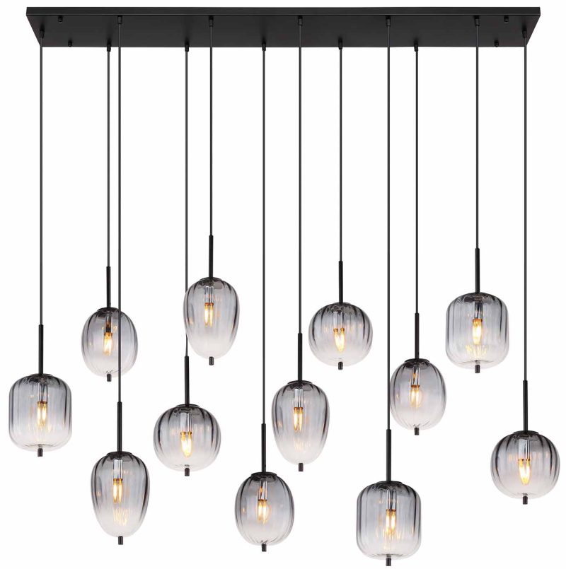 Zwarte metalen moderne hanglamp Globo Attila - Afbeelding 2