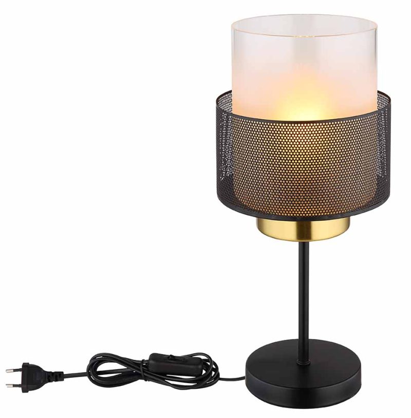 Zwarte metalen tafellamp retro Globo Olga - Afbeelding 3