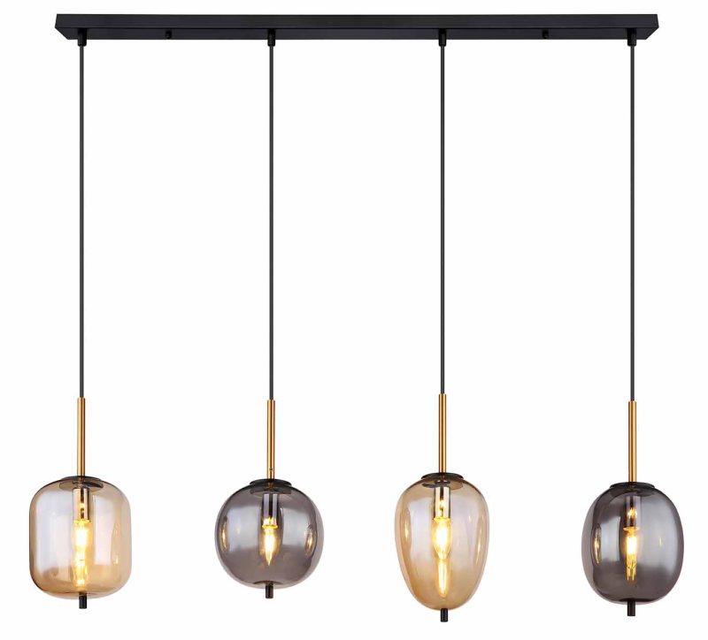 Zwarte moderne metalen hanglamp Globo Blacky - Afbeelding 2