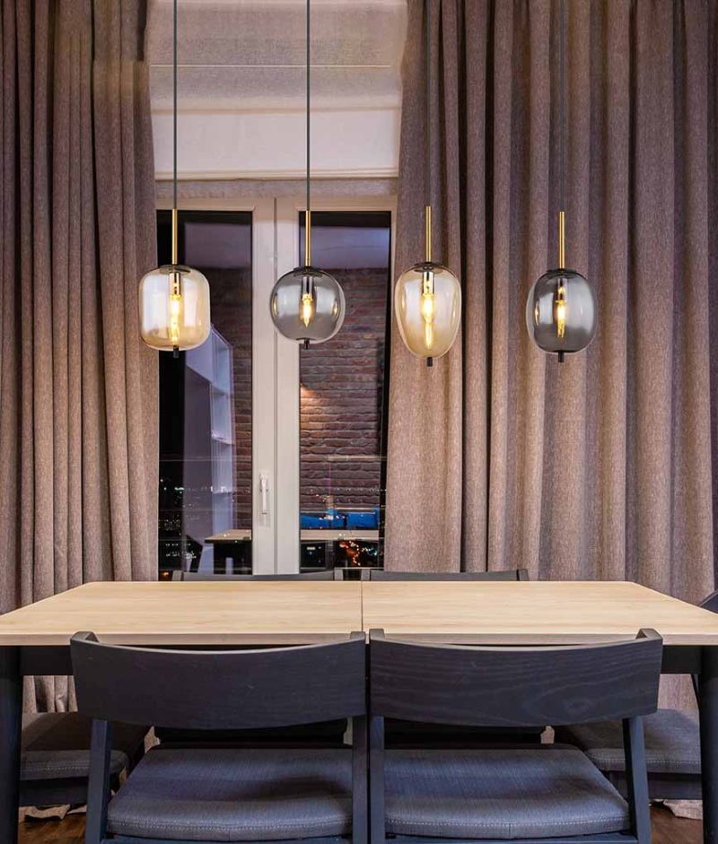 Zwarte moderne metalen hanglamp Globo Blacky - Afbeelding 4