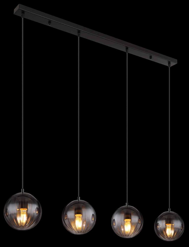 Zwarte moderne metalen hanglamp Globo Dallerta - Afbeelding 4