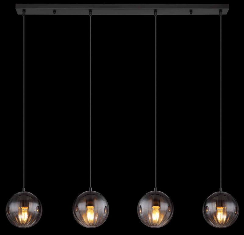 Zwarte moderne metalen hanglamp Globo Dallerta - Afbeelding 5