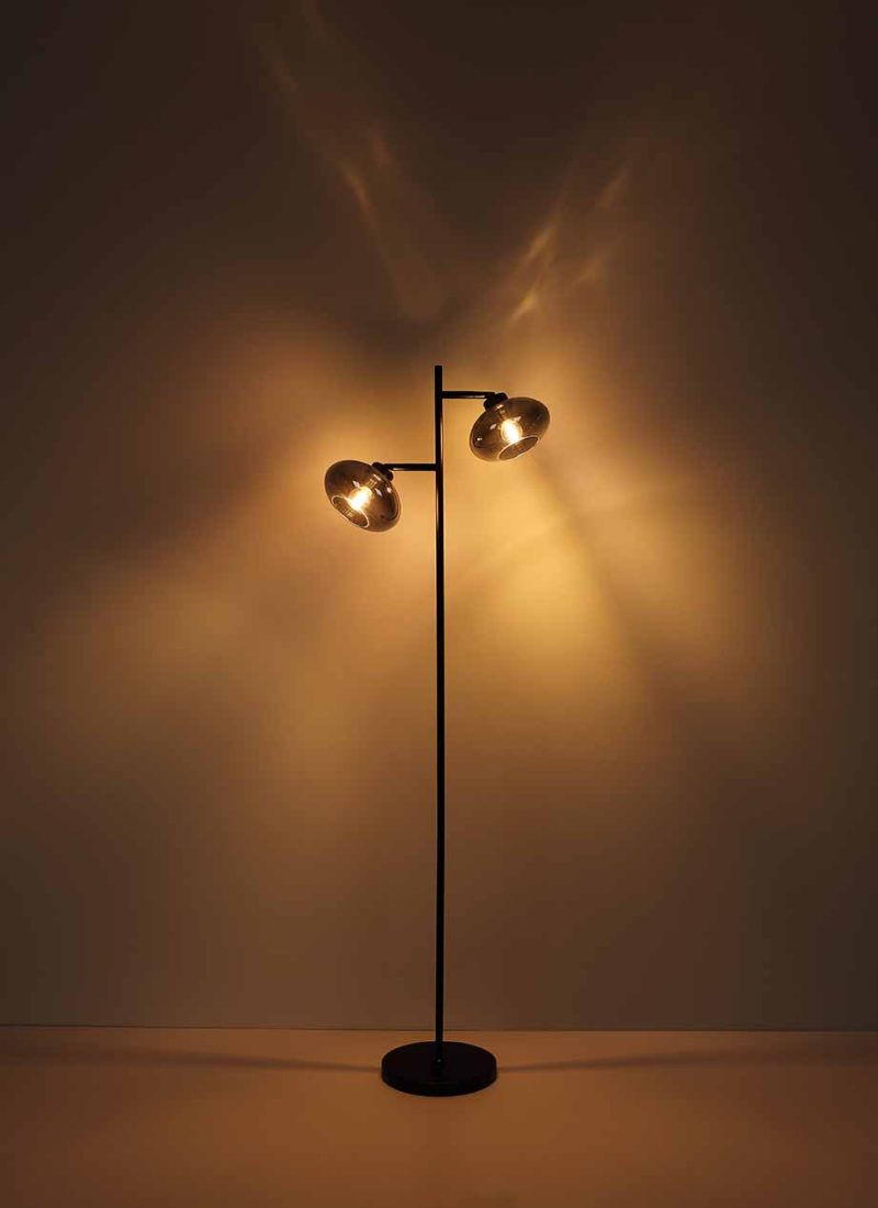 Zwarte moderne metalen vloerlamp Globo Shaun - Afbeelding 5