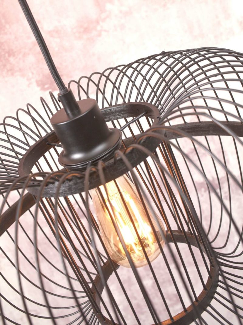 Zwarte oosterse bamboe vloerlamp GOOD&MOJO Hokkaido - Afbeelding 4
