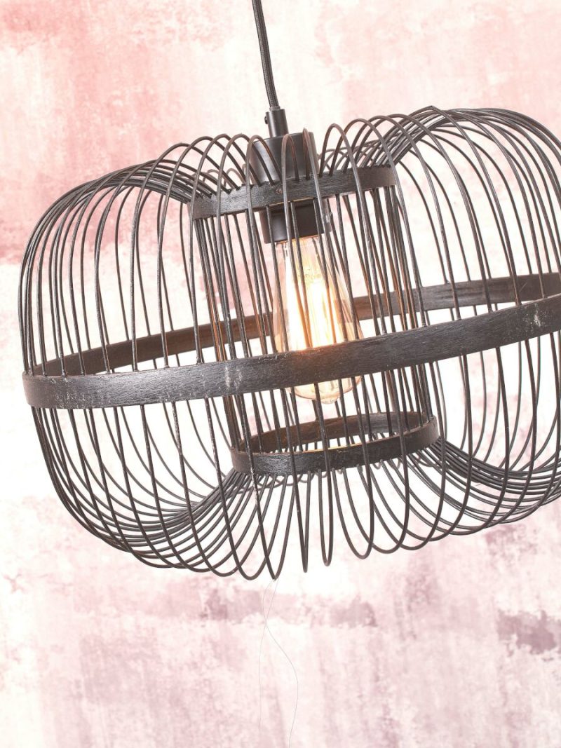 Zwarte oosterse bamboe vloerlamp GOOD&MOJO Hokkaido - Afbeelding 6