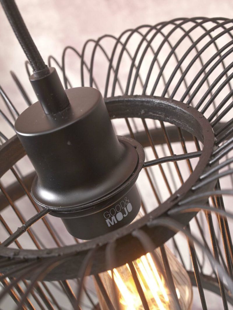 Zwarte oosterse bamboe vloerlamp GOOD&MOJO Hokkaido - Afbeelding 7