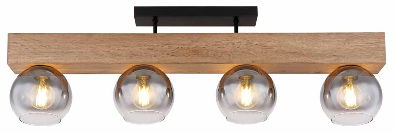 Zwarte plafondlamp bollen landelijk Globo Moitas - Afbeelding 2