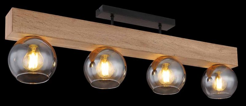 Zwarte plafondlamp bollen landelijk Globo Moitas - Afbeelding 4