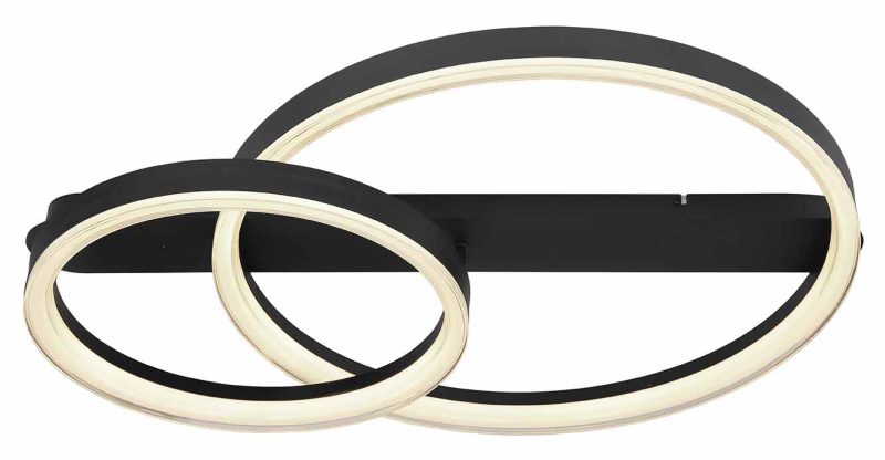 Zwarte plafondlamp dubbele ring Globo Augusto - Afbeelding 2