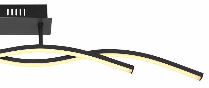 Zwarte plafondlamp gebogen spijlen Globo Marius - Afbeelding 3