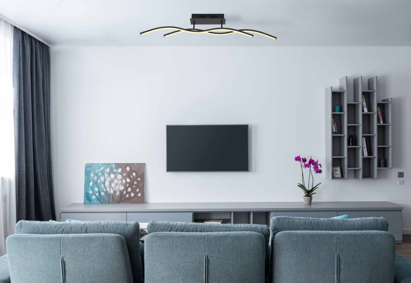 Zwarte plafondlamp gebogen spijlen Globo Marius - Afbeelding 4