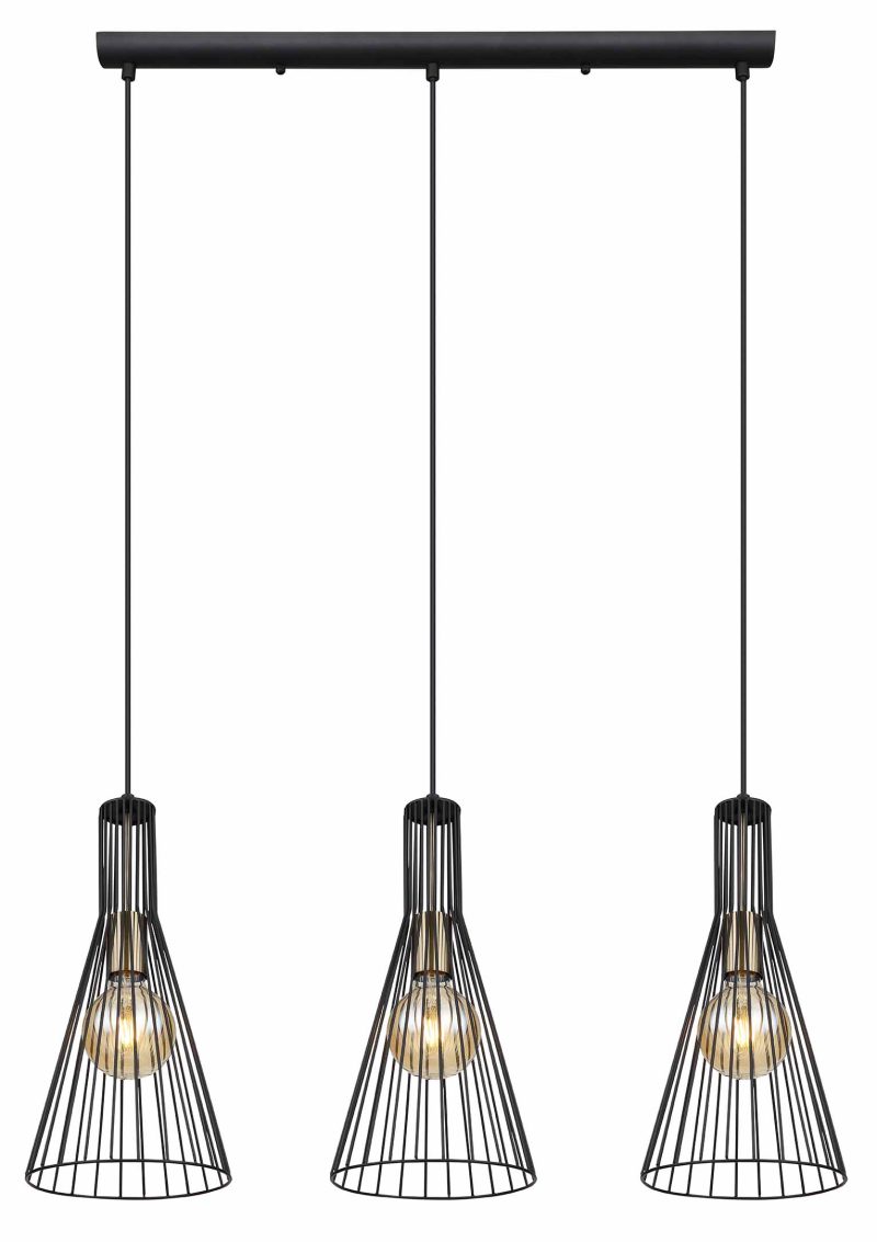 Zwarte retro metalen hanglamp Globo Milli - Afbeelding 2
