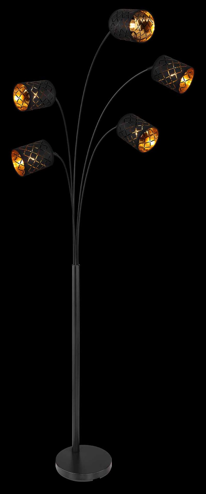 Zwarte retro metalen vloerlamp Globo Clarke - Afbeelding 4