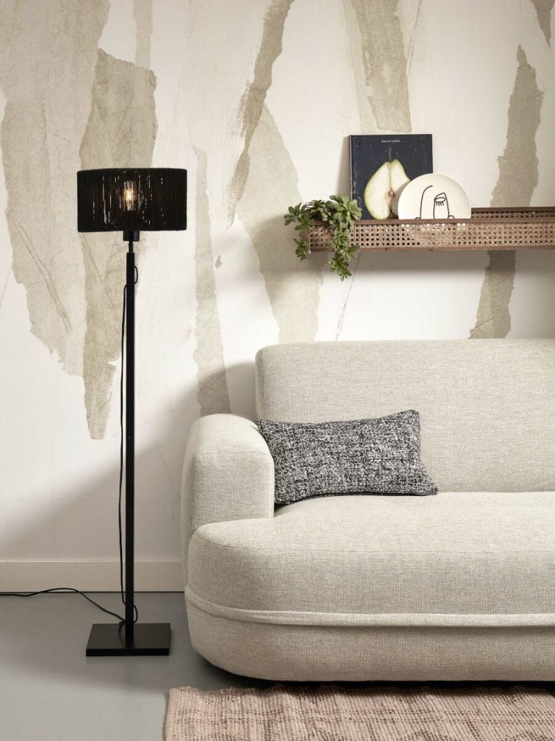 Zwarte rieten bohemian vloerlamp GOOD&MOJO Iguazu - Afbeelding 5