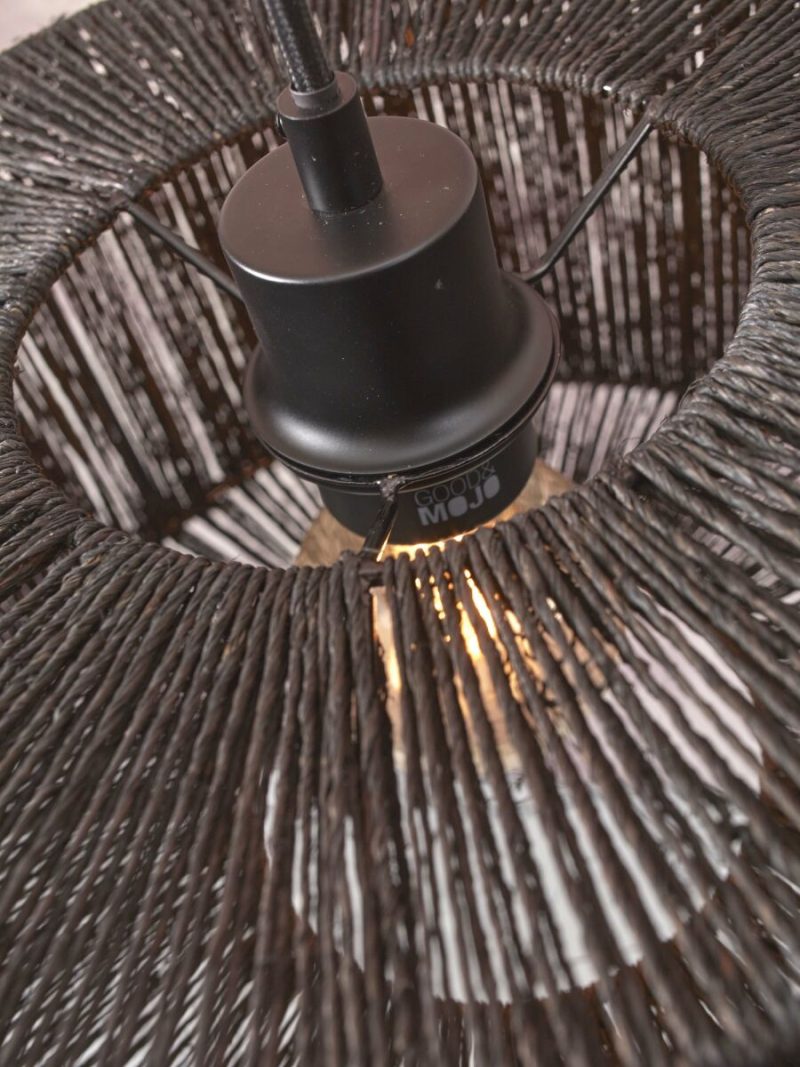 Zwarte rieten vloerlamp bohemian GOOD&MOJO Iguazu - Afbeelding 3