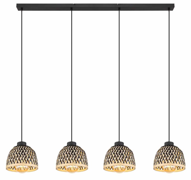 Zwarte ronde bohemian hanglamp Globo Colly - Afbeelding 2