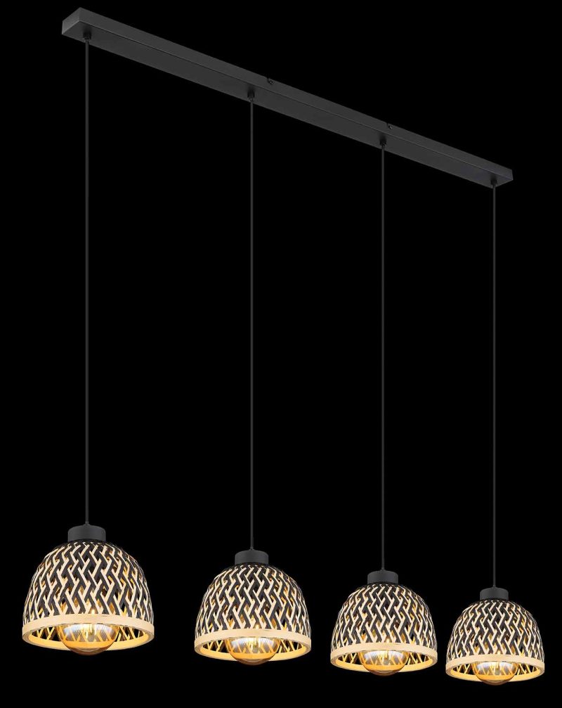 Zwarte ronde bohemian hanglamp Globo Colly - Afbeelding 4