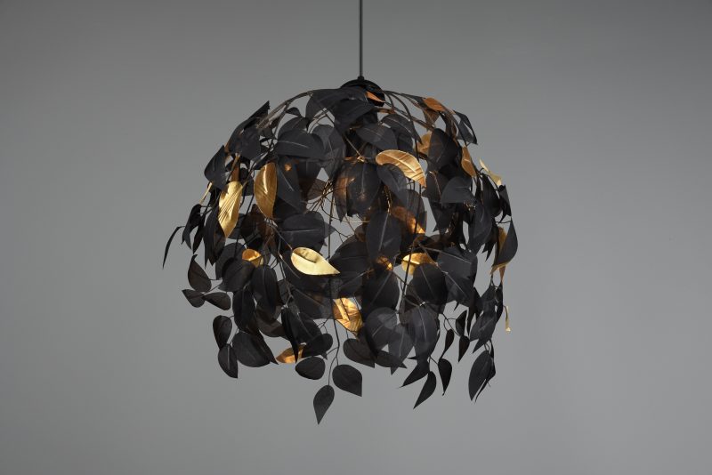 Zwarte ronde hanglamp trendy bladerkroon Leavy - Afbeelding 2
