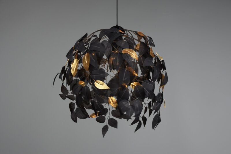 Zwarte ronde hanglamp trendy bladerkroon Leavy - Afbeelding 2
