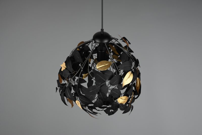 Zwarte ronde hanglamp trendy bladerkroon Leavy - Afbeelding 4