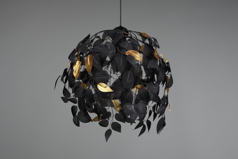 Zwarte ronde hanglamp trendy bladerkroon Leavy - Afbeelding 5