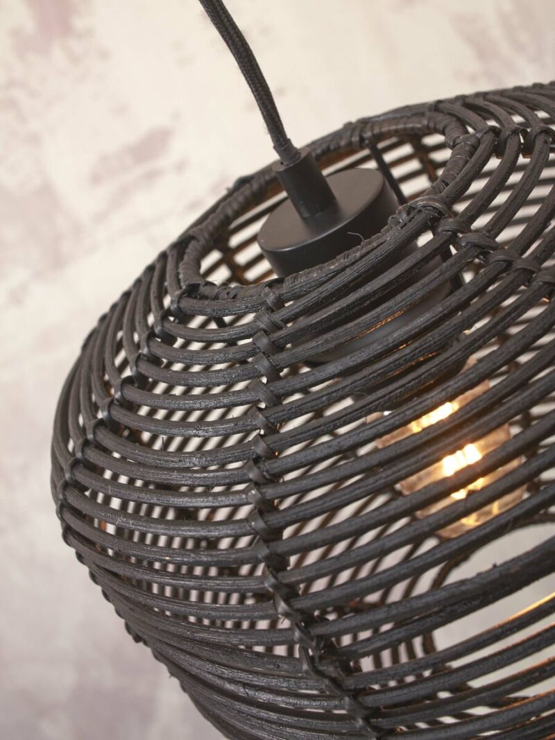 Zwarte rotan bamboe vloerlamp bohemien GOOD&MOJO Tanami - Afbeelding 3