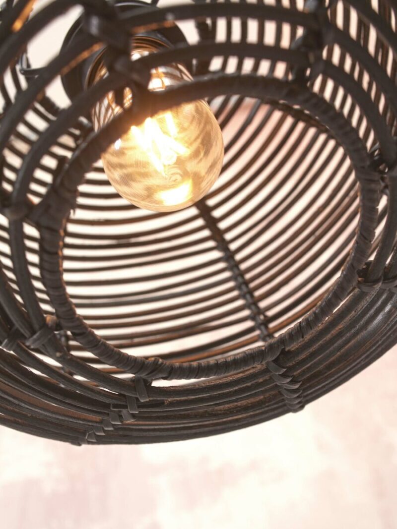 Zwarte rotan bamboe vloerlamp bohemien GOOD&MOJO Tanami - Afbeelding 8