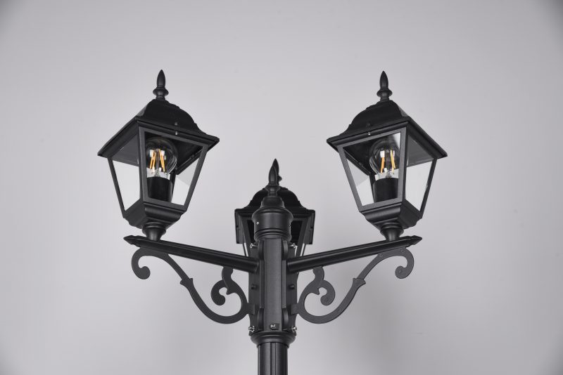 Zwarte vloerlamp paal 3-kaps Livenza - Afbeelding 3