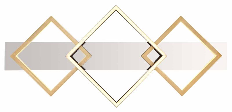 Zwart/gouden plafondlamp 3-lichts ruitvormen Globo Lesina - Afbeelding 3