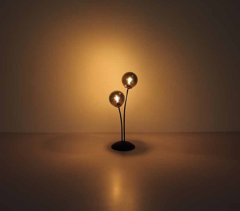 Zwart/messing 5-rookglasbol hanglamp horizontaal Globo Jorge - Afbeelding 4