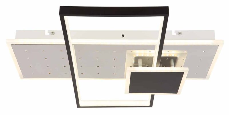 Zwart/witte design plafondlamp hoekig Globo Dabby - Afbeelding 2