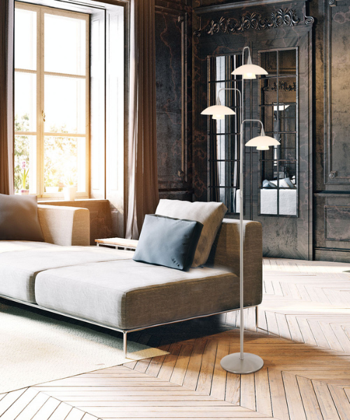 Design vloerlamp met 3 lichtpunten