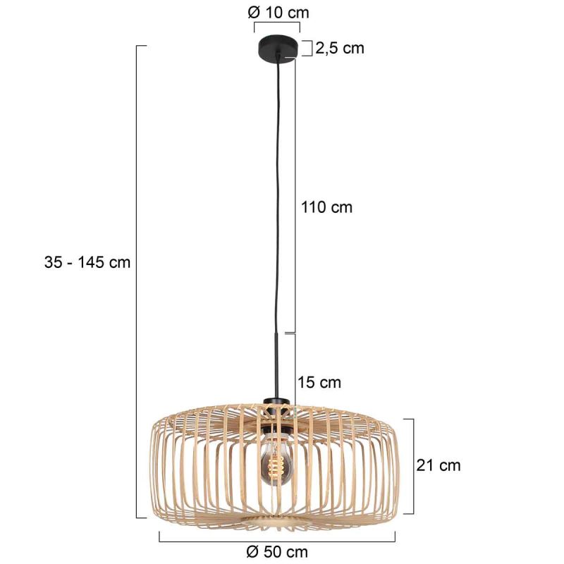 Unieke zwarte hanglamp met ronde kap Steinhauer Sparkled light - Afbeelding 7