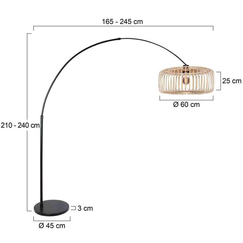 Vloerlamp zwart metaal met lange boog Steinhauer Sparkled light - Afbeelding 6