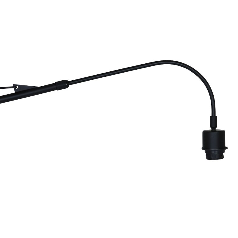 Zwarte lange boogwandlamp met naturel kap Steinhauer Elegant classy - Afbeelding 4